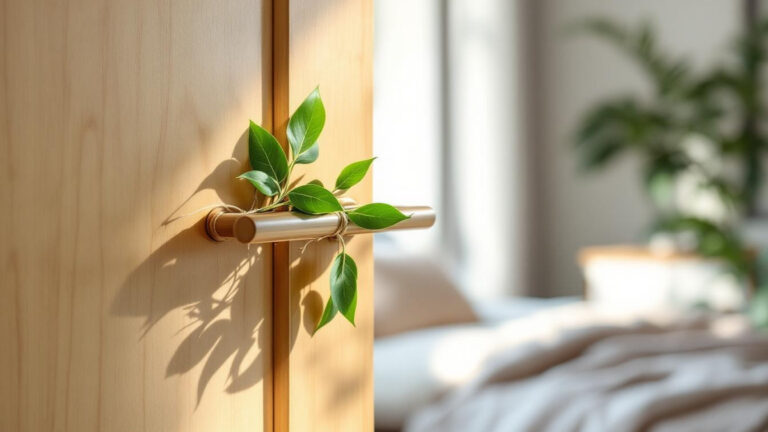 Bay leaves placed on bedroom doors create natural air purification effects