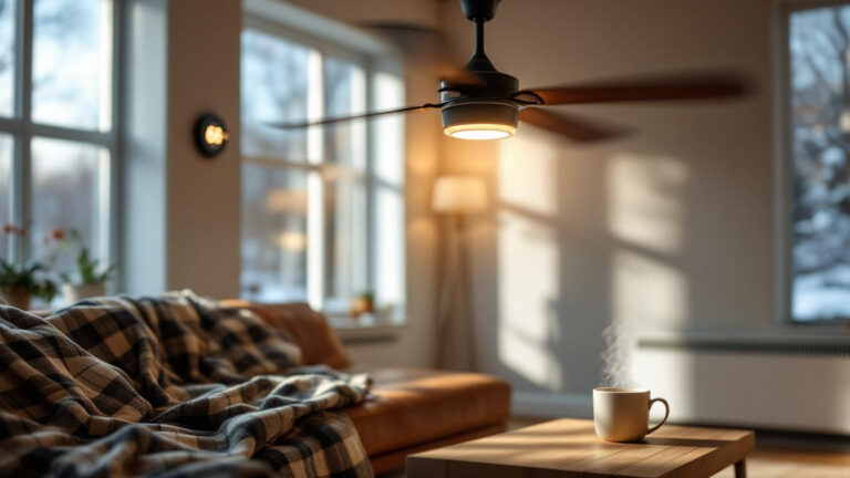 Why reversing your ceiling fan in winter cuts heating costs more than lowering the thermostat